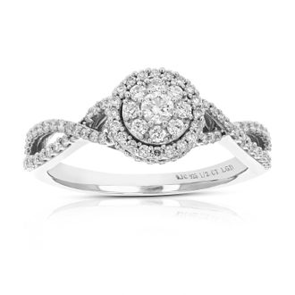 Vir Jewels 1/2 cttw Lab Grown Diamond Engagement Ring in Sterling Silver For Women