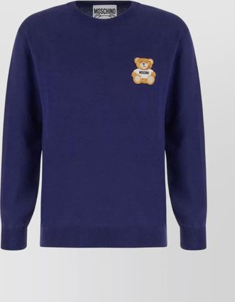Moschino wool sweater with long sleeves and ribbed finish