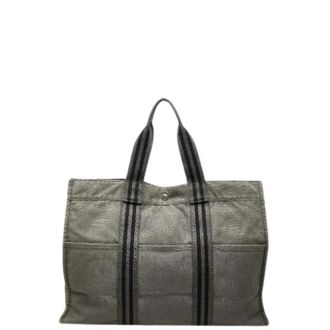 Herm&egrave;s Pre-owned Tote Bags, female, Gray, Size: ONE SIZE Pre-owned Fourre-Tout Canvas Tote Bag GM