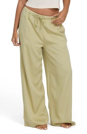 Billabong Wanderer Drawstring Wide Leg Pants in Cactus at Nordstrom, Size X-Small