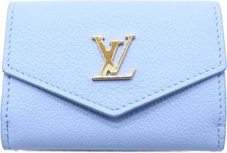 Louis Vuitton Light Blue Leather Wallet (Tri-Fold) (Pre-Owned)