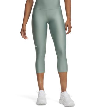 Under Armour 3/4-Leggings UNDER ARMOUR TECH, Damen, Gr. XS, N-Gr, silica gr&uuml;n,, wei&szlig;, Obermaterial: 87% Polyester, 13% Elasthan, Hosen 3/4-Leggings, sportlicher St