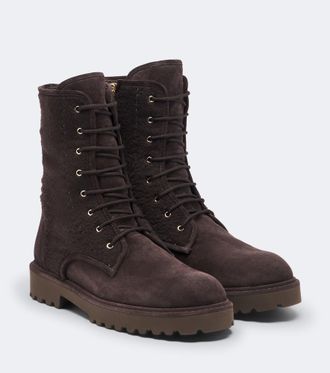Max Mara Botas con cordones de ante