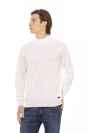 Baldinini White Fabric Mens Turtleneck Mens Sweater