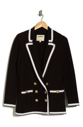 L'agence Kenji Oversize Knit Blazer in Black/White/Gold Lurex at Nordstrom Rack, Size X-Small