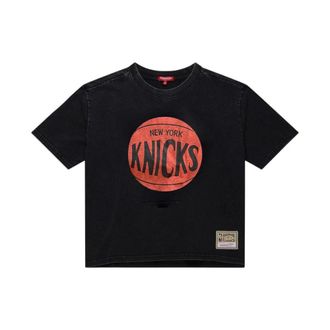 Mitchell & Ness Dames, Tops, Zwart, Maat: XS Katoen