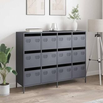 Berkfield Home Sideboard Anthracite 135x39x103.5 cm Cold-rolled Steel in Dark Grey