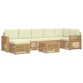 vidaXL Conjunto De Sof&aacute;s De Exterior 8 Pcs Blanco Y Crema Vidaxl