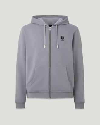 Belstaff Full Zip Hoodie Mens Cotton Fleece Faded Indigo Size 2XL