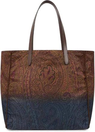 Etro Brown Nylon Shopping Bag