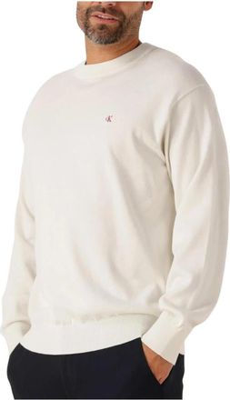 Calvin Klein LS EZ Cotton Crewnk Sweater 12Gg - Heren - Sweatshirts - Beige - 2XL - Katoen - Hoodies & sweatvesten