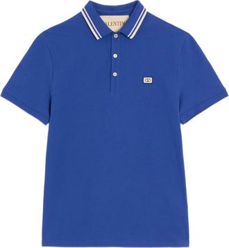 Valentino Garavani Polo in cotone con ricamo logo - Blu