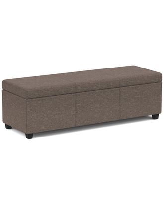 Simpli Home Avalon 54In Contemporary Rectangle Extra Large Storage Ottoman Bench