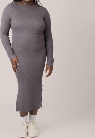 Kindred Bravely 2-In-1 Maternity And Nursing Midi Dress In Charcoal