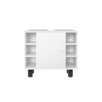 ML Design Ml-design - Armario Base De Lavabo 60x54x32 Cm Blanco Mueble De Suelo Tablero De Madera Mdf Estante Para Base De Ba&ntilde;o Moderno Multifuncional Con 1 Pue