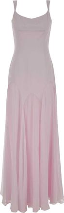 Alexander McQueen Alexander Mcqueen Lilac Satin Long Dress