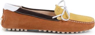 Dee Ocleppo Brown and Yellow Suede Loafer with Rubber Sole