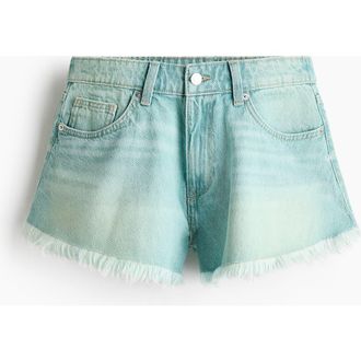 H&M Frayed Denim Shorts in Light Denim Blue at Nordstrom, Size 12