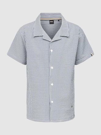 HUGO BOSS Freizeithemd mit Streifenmuster in Marine, Gr&ouml;&szlig;e M