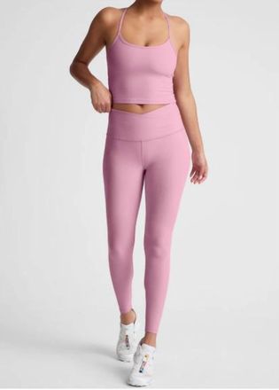 Beyond Yoga Spacedye At Your Leisure High Waisted Midi Legging In Pink Haze Heather