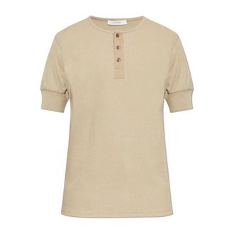 Christophe Lemaire T-Shirts, male, Beige, Size: L Rib Henley Top
