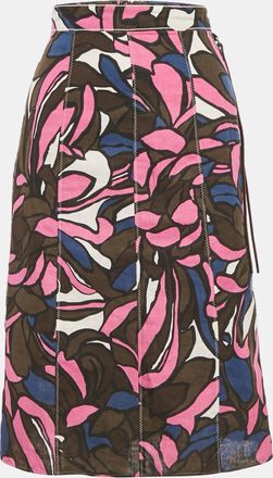 Max Mara Smax Mara Pink Printed Cotton Midi Skirt