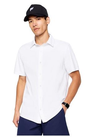 Fabletics The Don Short Sleeve Button Up in Classic White at Nordstrom, Size Xx-Large