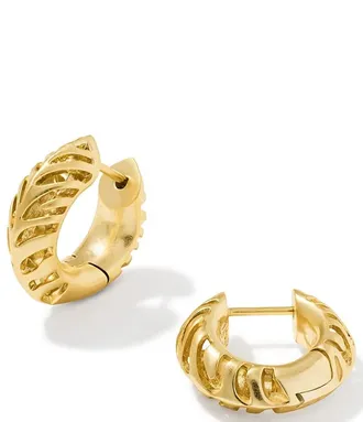 Kendra Scott Womens Tiger Striped Mikki Huggie Earrings In Gold
