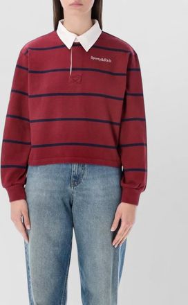 Sporty & Rich logo rugby polo shirt long sleeves