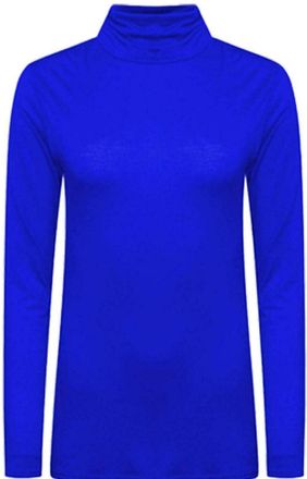Generic Womens Long Sleeve Polo Neck Roll Neck Top - Plain Turtle Neck Slim Fit Jumper Shirt Casual Stretchy Tunic Plus Size (UK, Numeric, 12, 14, Regular, Re