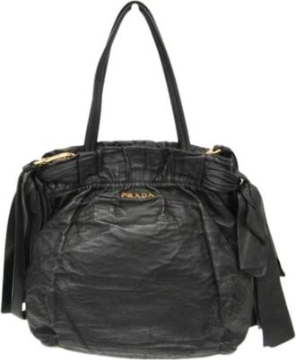 Prada Pre-owned Side Bow Bn 1760 Handtas - Dames - Vintage Handtas - Zwart - ONE Size - Leer - Vintage
