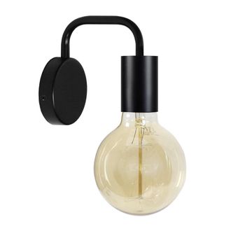 Tosel Aplique de pared metal Alt.29cm negro ;Pantalla: bombilla