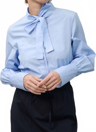 Beatrice .B Tie Collar Button Down Shirt In Blue