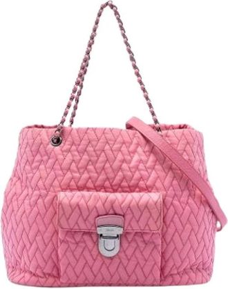 Prada Pre-owned Shoulder Bags, female, Pink, Size: ONE SIZE Pre-owned Vintage Satchel