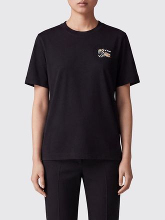 Burberry T-shirt in cotone con logo EKD ricamato a contrasto