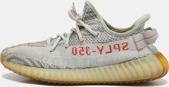 adidas Two Tone Knit Fabric Boost 350 V2 Blue Tint Sneakers Size 40 2/3