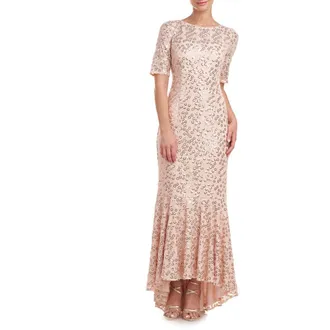 JS Collections Elliot Sequin Mermaid Gown in Rose Gold at Nordstrom Rack, Size 6