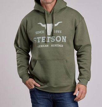 Stetson Mens American Heritage Screenprint Sweatshirt In Green