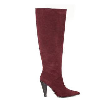 Roberto Festa Milano Heeled Boots, female, Red, 7 UK, Bordeaux Suede High Heel Boots
