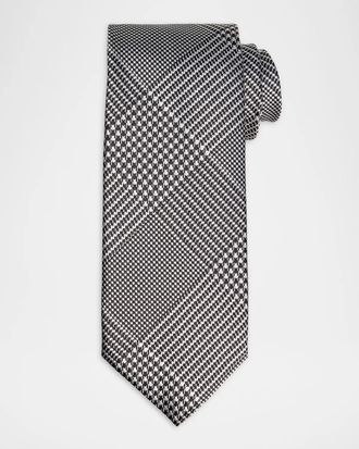 Tom Ford Men & apos;s Glen Plaid Linen Tie