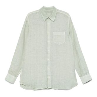 120% Lino Heren, Overhemden, Groen, Maat: 2XL Linnen