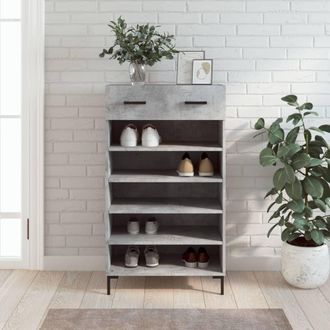 vidaXL Vidaxl - Zapatero Madera De Ingenier&iacute;a Gris Hormig&oacute;n 60x35x105 Cm