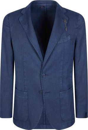 Santaniello Men Tailored Cotton Ramie Linen Blazer