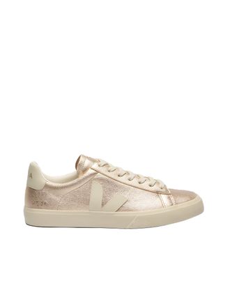 Veja Metallic Leather Low-Top Sneakers With Organic Accents