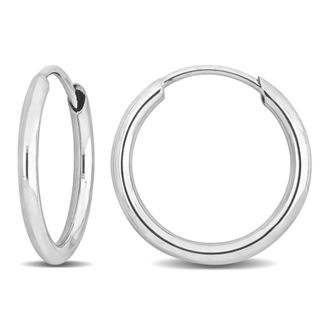 Mimi & Max 13mm Hoop Earrings in 14k White Gold