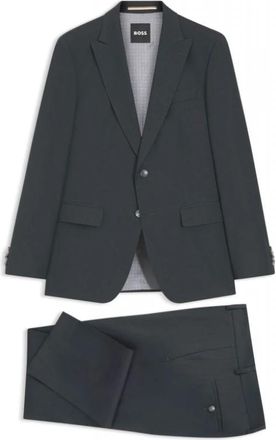 HUGO BOSS H-Huge Tweekleurig Slim-fit Kostuum - Heren - Business pakken - Groen - 3XL - Wol - Kostuums