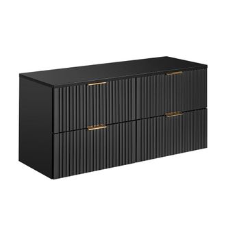 Petits Meubles Mueble bajo lavabo 120cm encimera tableros de melamina y mdf negro