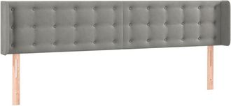 vidaXL Cabecero Con Led De Terciopelo Gris Claro 183x16x78/88 Cm Vidaxl