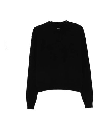 Rick Owens crew-neck wool jumper - women - Wool/Recycled Cashmere - L - Black