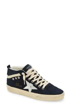 Golden Goose Mid Star Sneaker in Navy/silver at Nordstrom, Size 36